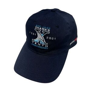 Vintage San Jose Sharks 1991 - 2001 Tenth Anniversary NHL Hockey Flex Fitted Hat